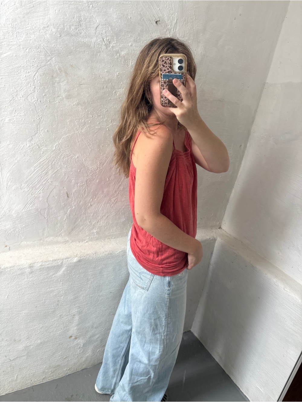 Ann Taylor coral pink/red cotton blend camisole tank top - Picture 10 of 10